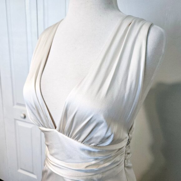 Nicole Miller Style DG0021 100% Ivory Silk Dress Size 6 - Picture 4 of 15